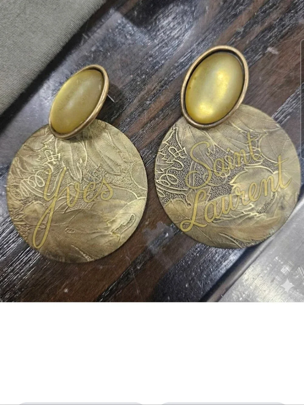 Cabochon Posts Large Door Knocker Earrings 2